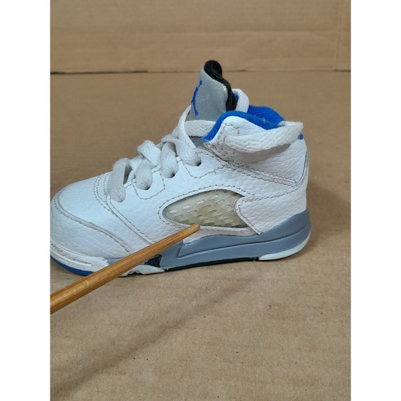Nike Air Jordan 5 Retro Stealth PS Toddler Boys Sz 4 C Blue White Sneaker Shoe - Picture 9 of 13